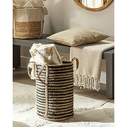 Beliani Panier en jute beige et noir d 26 cm JHANSI