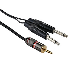 Wewoo Câble Adaptateur Audio Mono Mâle Jack 3,5 mm vers 2 x 6.35mm, Longueur Totale: environ 27cm