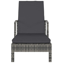 Helloshop26 Transat chaise longue bain de soleil lit de jardin terrasse meuble d'extérieur avec accoudoirs résine tressée gris 02_0012262