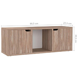 vidaXL Meuble TV Chêne Sonoma gris 88,5x27,5x30,5 cm Bois d’ingénierie pas cher