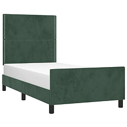 Avis Maison Chic Cadre/structure de lit avec tête de lit pour adulte - Lit Moderne Chambre Vert foncé 80x200 cm Velours -MN74340