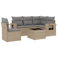 Maison Chic Salon de jardin avec coussins 6 pcs | Ensemble de Table et chaises | Mobilier d'Extérieur beige résine tressée -GKD45157