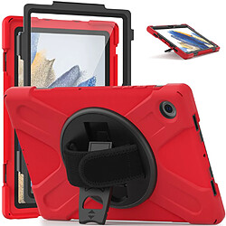 Coque en silicone avec béquille rotative rouge pour votre Samsung Galaxy Tab A8 10.5 (2021)