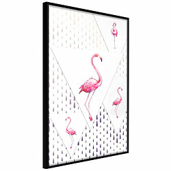 Paris Prix Affiche Murale Encadrée Flamingos and Triangles 20 x 30 cm Noir