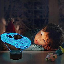 Universal Voiture 3D lumineuse, sport, course, diapositives avec télécommande, 16 variations de couleur, vacances, Noël, anniversaire, enfants, enfants, jeunes enfants, (noir)