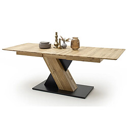 Pegane Table à manger extensible en chêne sauvage - L.180-225 x H.77 x P.90 cm