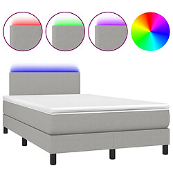 vidaXL Sommier à lattes de lit matelas LED Gris clair 120x200 cm Tissu