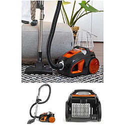 Livoo Aspirateur Sans sac Orange 500W Design Capacité 3.5l Combi Brosse Rayon 8.5m Filtre à air HEPA ORANGE/NOIR