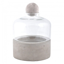 Ac-Deco Bouteille terrarium base béton - D 18 x H 23,6 cm