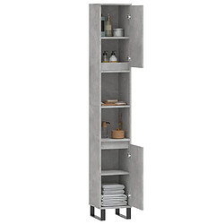 Acheter Maison Chic Armoire de salle de bain,Meuble de rangement,Meuble haut gris béton 30x30x190 cm -GKD523044