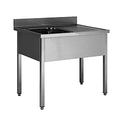 Plonge Inox avec 1 Bac a gauche de 500X400X300 MM - L2G