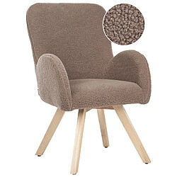 Beliani Fauteuil BJARN Bouclé Marron