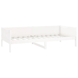 Avis vidaXL Lit de jour sans matelas blanc bois de pin massif 90x190 cm