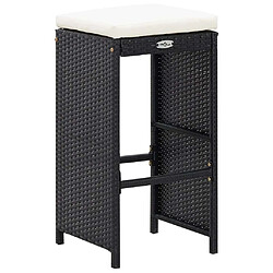 Maison Chic Table de bar et chaises d'extérieur 9 pcs,Ensemble de bar de jardin pour relax Résine tressée Noir -GKD824086 pas cher