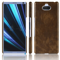 Wewoo Coque antichoc Litchi Texture PC + PU pour Sony Xperia 10 (Marron)