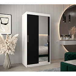 Abiks Meble Armoire TOKYO 2 à portes coulissantes 200/100/62 2 portes (blanc/noir)