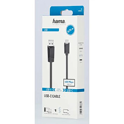 HAMA Câble USB-C, mâle USB-A - mâle USB-C, USB 2.0, 480 Mbit/s, 0,75 m