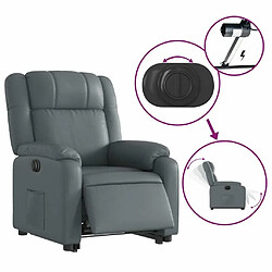 Maison Chic Fauteuil Relax pour salon, Fauteuil inclinable électrique gris similicuir -GKD56021 pas cher