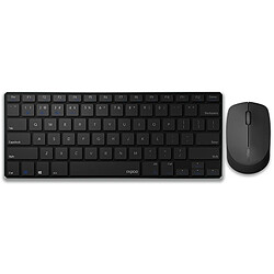 Universal Clavier sans fil multimode Souris Battre Bluetooth RT 2.4G entre commutateurs connectés à 3 appareils, clavier en alliage AL mince | clavier (noir)