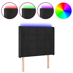 Maison Chic Tête de lit scandinave à LED,meuble de chambre Noir 83x16x118/128 cm Velours -MN41912