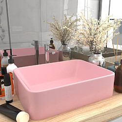 vidaXL Lavabo de luxe Rose mat 41x30x12 cm Céramique