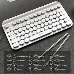 Mini Clavier Bluetooth Sans Fil Multifonction Portable 2.4G pour Ordinateur Portable Blanc pas cher