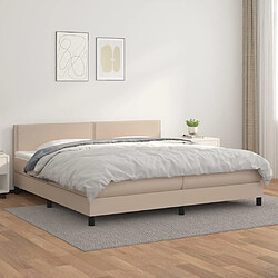 Maison Chic Structures de lit + matelas,Lit à sommier tapissier avec matelas Cappuccino 200x200 cm -MN48184