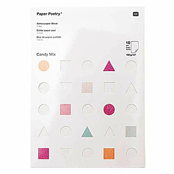 Rico 10 feuilles de papier pailleté A4 - couleurs acidulées