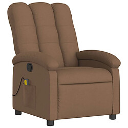 Avis Maison Chic Fauteuil de massage inclinable,Fauteuil luxe de relaxation Marron Tissu -MN91625