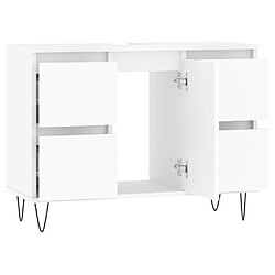 Maison Chic Armoire de salle de bain,Meuble de rangement,Meuble haut blanc 80x33x60 cm bois d'ingénierie -GKD895896 pas cher