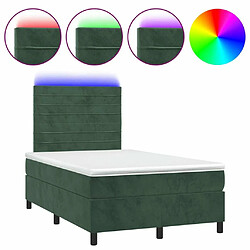 Sommier à lattes LED,Cadre à lattes de lit avec matelas pour Adulte Vert foncé 120x200 cm -MN33358