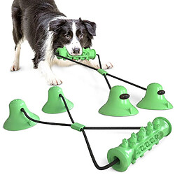 Justgreenbox Chien Molar Bite Chew Toy Corde Pull Interactive avec Ventouse pour Tirer le Nettoyage des Dents à Mâcher, Vert