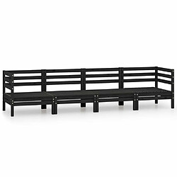 Maison Chic Salon de jardin 4 pcs - Table et chaises d'extérieur - Mobilier/Meubles de jardin Moderne Noir Bois de pin massif -MN46973