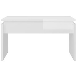 Maison Chic Table basse,Table Console Table d'appoint, Table pour salon Blanc brillant 68x50x38 cm Aggloméré -MN54958 pas cher