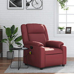 Maison Chic Fauteuil Relax pour salon, Fauteuil de massage inclinable Rouge bordeaux Similicuir -GKD96766