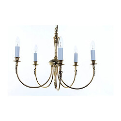 Lumière Chandelier sans abats jours Richmond Laiton poli 5 ampoules 48cm