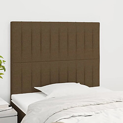 Maison Chic Lot de 2 Têtes de lit design pour chambre - Décoration de lit Marron Foncé 100x5x78/88 cm Tissu -MN10554