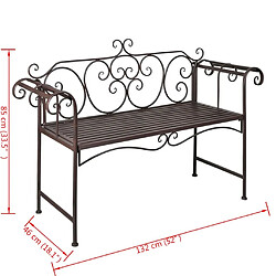 Acheter vidaXL Banc de jardin 132 cm Acier Antique Marron