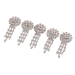 Acheter 5 Pack Gland Strass Dos Plat Boutons Colle sur Embellissements Cristal Appliques pour Artisanat Scrapbooking Couture Robe de Mariée Vêtements Décor