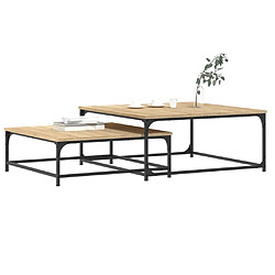 Avis Maison Chic Lot de 2 Tables basses gigognes,Table Console chêne sonoma bois d'ingénierie -MN25044