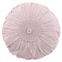 Paris Prix Coussin Rond Déco Dentelle 40cm Rose Mauve