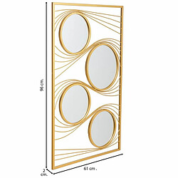 Miroir mural Alexandra House Living Or Métal Fer Miroir 2 x 96 x 61 cm