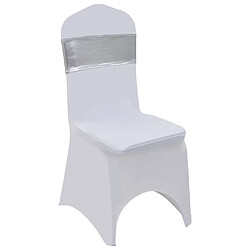 Decoshop26 Ruban élastique de chaise 25 pièces avec boucle à diamants Argenté DEC022459