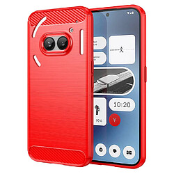 Htdmobiles Coque pour Nothing Phone (2a) - housse etui silicone gel carbone + film ecran - ROUGE