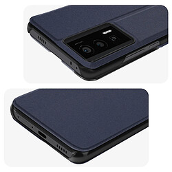 Avizar Étui Folio pour Xiaomi Poco F5 Pro Clapet Fenêtre D'Affichage Support Vidéo Bleu pas cher