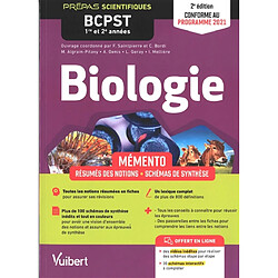 Biologie BCPST 1re et 2e années : mémento, résumés des notions, schémas de synthèse : conforme au programme 2021