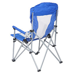 Decoshop26 Chaise de camping pliable pêche avec porte-gobelet housse de protection lavable tissu bleu 04_0006243 pas cher