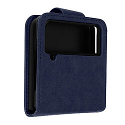 Avizar Coque pour Samsung Z Flip 3 Clapet avec Languette Magnétique Bleu Nuit