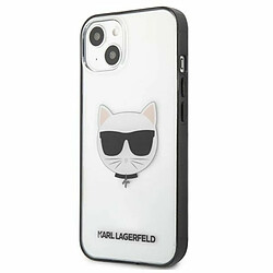 Karl Lagerfeld Choupette Head - Coque pour iPhone 13 mini (Transparente / Cadre Noir)