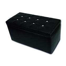 Alter Pouf de rangement en simili cuir, couleur noir, Dimensions 90 x 45 x 45 cm